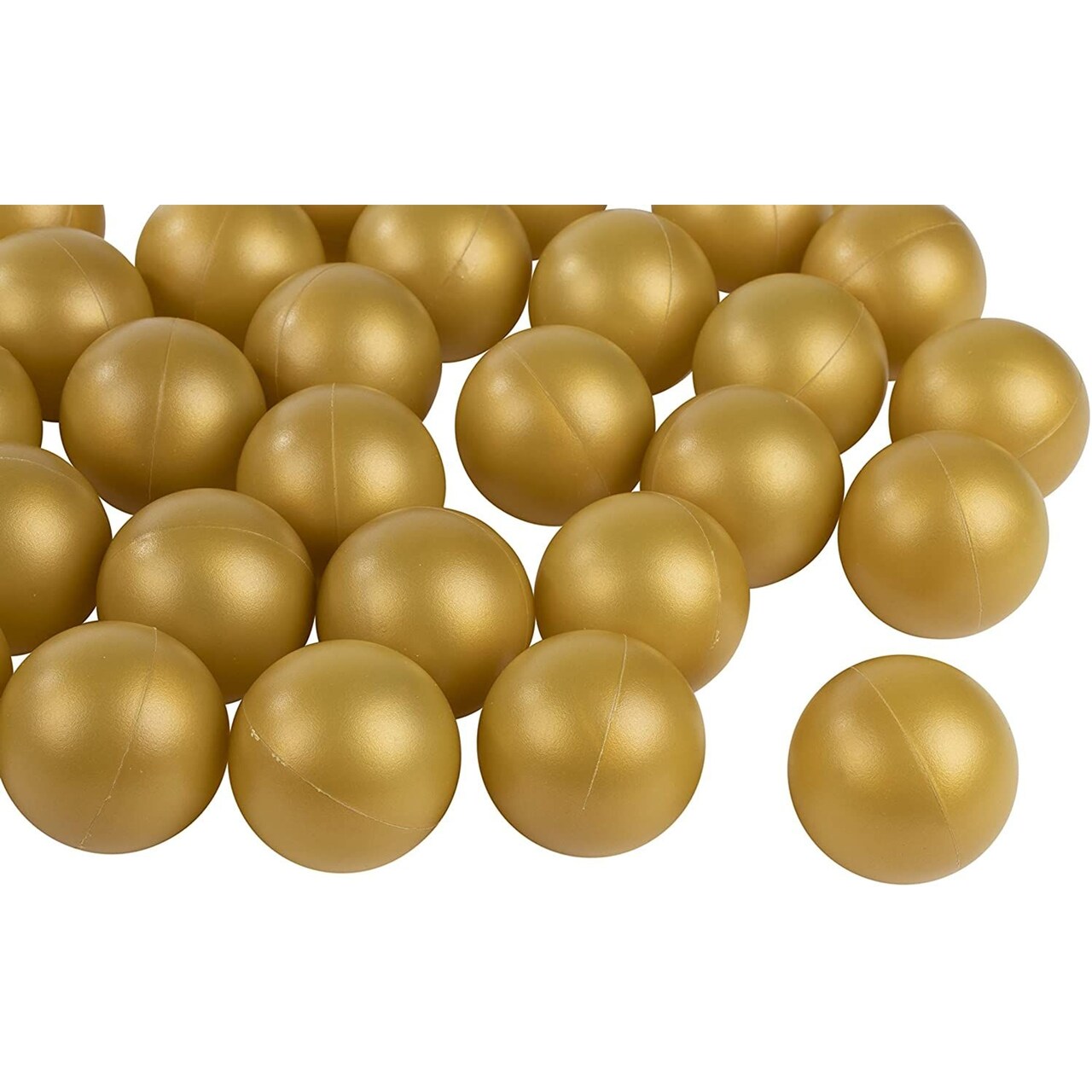 Juvale 50-Pack Gold Ping Pong Balls, Plastic Golden Table Tennis Ball, Drinking Games Accessories, Ideal for Pong Games, 1.5 Inches, Fits 2-Ounce Shot Cup